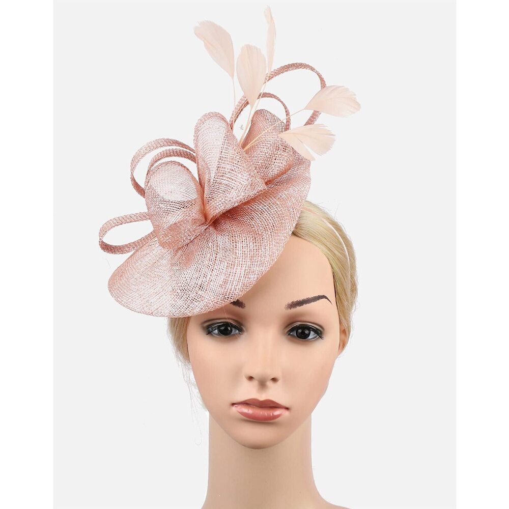 8933 Sinamay Fascinator Hats For Women Wedding Tea Party Headband Flower - Picture 5 of 7